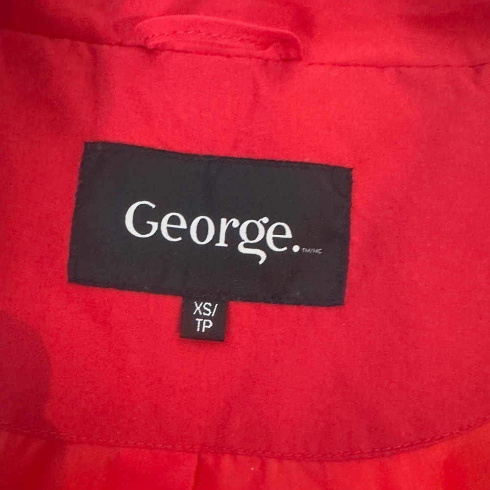 George Red Women's Winter Short Puffer Jacket Coat Long Sleeve Size XS - Picture 3 of 10